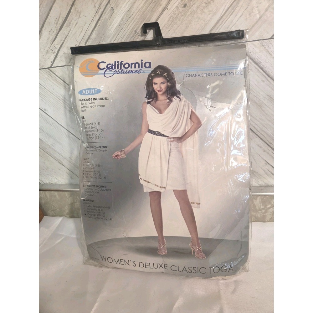 California Costumes Women's Deluxe Classic Toga Costume Size Large 10-12